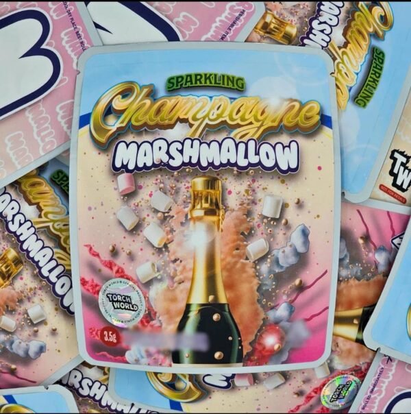 Marshmallow Sparkling Champagne is a balanced hybrid cannabis strain (50% indica / 50% sativa) resulting from the cross of Hashplant and Hindu Kush