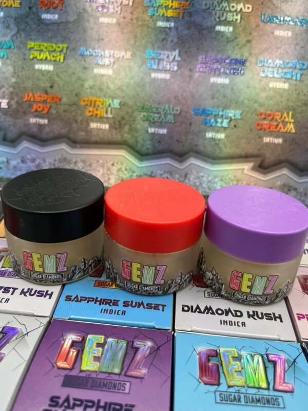 New Gemz Sugar Diamond blazes with crystalline power, fusing sweet terpene richness and diamond purity for an intense, euphoric, full-spectrum experience.