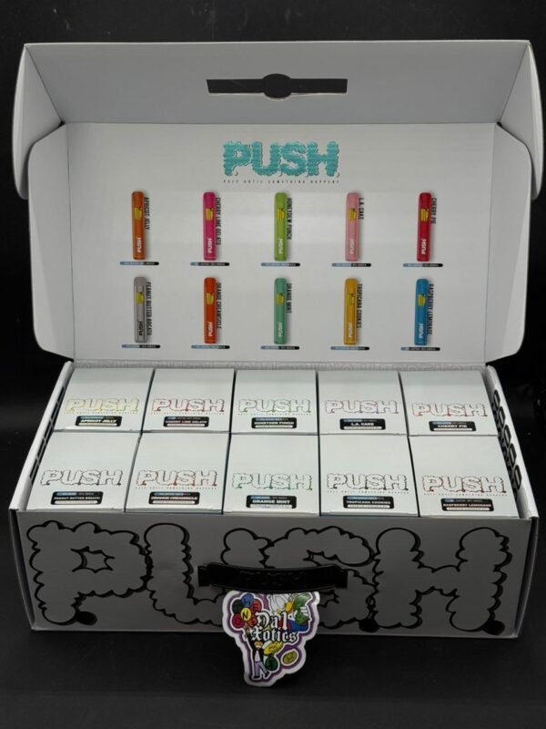 Push 2G Disposable: premium rechargeable vape with 2 g of potent distillate, strain-specific terpenes, ceramic coil, USB-C charging, sleek design,.