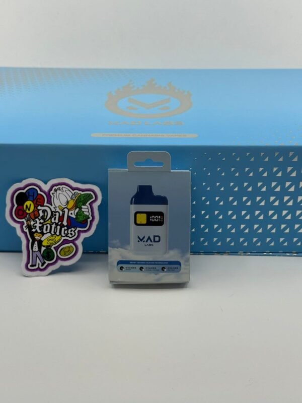 Mad Lab 2G Disposable Vape delivers bold flavor, smooth hits, and long-lasting power with 2 grams of premium oil in a sleek, rechargeable design.