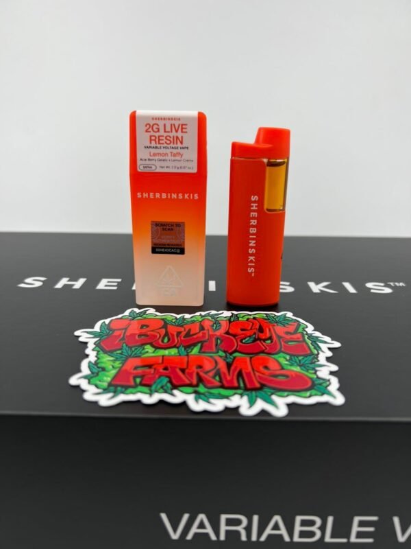 Discover Sherbinskis Disposable 2G Vape – premium, rechargeable, and packed with authentic strain flavors like Gelato and Sunset Sherbert.