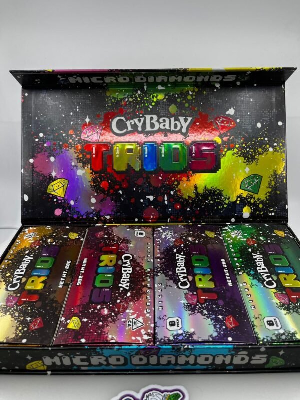Three micro diamonds of molten fury—Crybaby Trios Wax 3.5G ignites mind, crushes body, and screams full-spectrum terpene chaos in every hit.