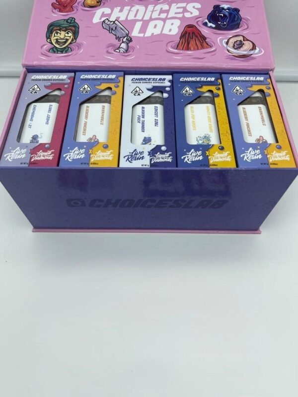 Choices Lab 1G Live Resin x Liquid Diamonds Disposable, a potent vape blending rich strain-specific terpenes with pure THC for smooth, powerful hits.