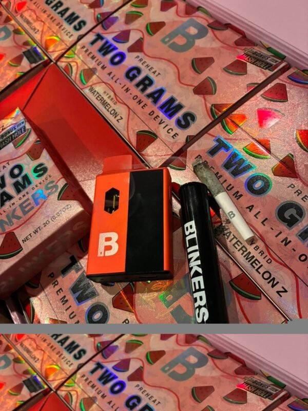 Blinkers 2G Disposable Fruit Edition, packed with fruity terpene flavors, premium cannabis oil, and long-lasting potency in a sleek rechargeable vape.