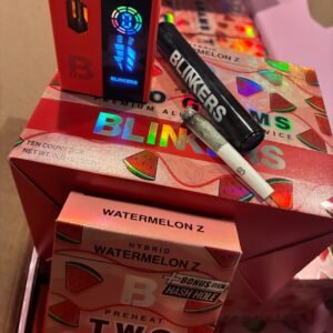Blinkers 2G Disposable Fruit Edition, packed with fruity terpene flavors, premium cannabis oil, and long-lasting potency in a sleek rechargeable vape.