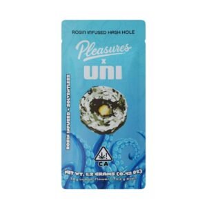 Pleasures Hash Holes Uni Extracts Collab – 2 Strains of premium flower and rosin for smooth, flavorful, and powerful sessions.