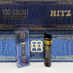 Experience the power of the Hitz Infinity Blue Label 2G Disposable. Premium oil, smooth vapor, and sleek design for a rich, long-lasting vape.