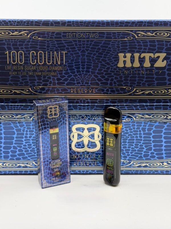 Experience the power of the Hitz Infinity Blue Label 2G Disposable. Premium oil, smooth vapor, and sleek design for a rich, long-lasting vape.